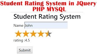 Star Rating System in jQuery PHP MYSQL [upl. by Lagasse]