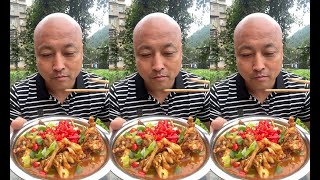 Mukbang Video of Chinese People Eating Unique Spicy Bullfrog [upl. by Ynomrah352]