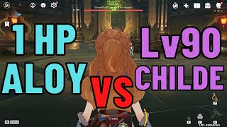 1HP  Aloy vs Lv90 Childe【Genshin Impact】 [upl. by Hahn666]