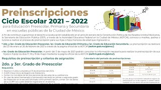 ♥PREINSCRIPCIONES PREESCOLAR PRIMARIA Y SECUNDARIA 1° GRADO 2021 CDMX [upl. by Taggart]