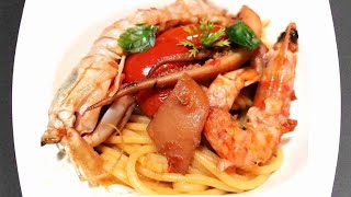 RicettaSpaghetti al Profumo di Mare  con Cicale di Mare Gamberi Totani [upl. by Adnanref]