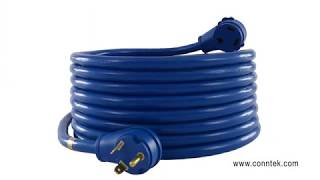 Conntek 14361 30 Amp 125V TT30 RV  Generator Blue Extension Cord [upl. by Caputo]