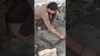 Roof tiles making process construction concrete brick cementbuildinghandmade buildingmaterial [upl. by Anoi]