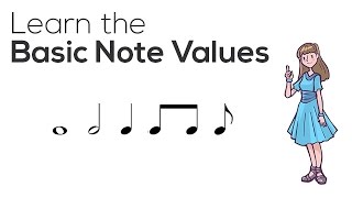 Learn Basic Music Note Values Quarter Half and Whole Notes [upl. by Langston66]