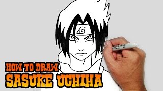 How to Draw Sasuke Uchiha Naruto Step by Step Video Lesson [upl. by Anaiq]