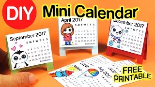 DIY How to Make Mini Calendar step by step EASY 2017  Fun Craft [upl. by Conover646]