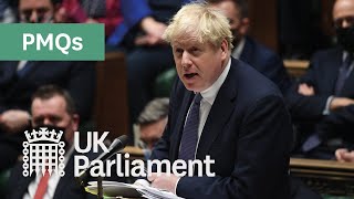 Prime Ministers Questions PMQs  19 January 2022 [upl. by Osnofedli]