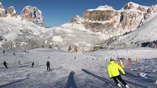 Canazei Belvedere ski area Val di Fassa Dolomiti Italy Sellaronda [upl. by Chapa296]