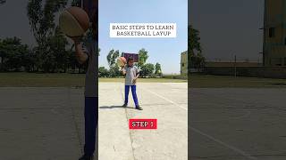 BASIC 4 STEPS TO LEARN BASKETBALL LAYUP FOR BEGINNERS ✍️🎒🤯 basketball viral shorts [upl. by Mcquillin849]