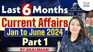 Last 6 months Current Affairs Jan to June 2024 Part 1 BY ECAACADEMY [upl. by Collyer]