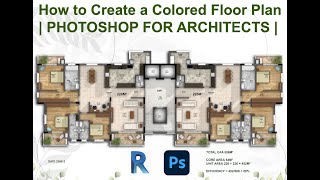 How to Create a Colored Floor Plan  PHOTOSHOP FOR ARCHITECTS [upl. by Sadinoel]