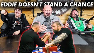 REACTING TO EDDIE HALLS ARM WRESTLING PRACTICE FT DEVON amp AUDEN LARRATT [upl. by Costin]