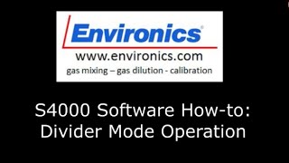 Environics S4000  Divider Mode Management [upl. by Egnalos]