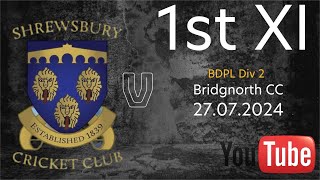 Shrewsbury CC 1st XI vs Bridgnorth CC 1st XI [upl. by Abram]