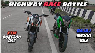 Duke200 Bs3 Vs Ns200 Bs3 Drag Race [upl. by Launame]