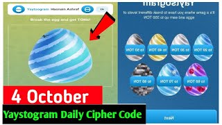 Yaystogram🤑 Bot Today 4 October Daily Cipher Code ∆ YaystogramTodayDailyCipherCode Shorts [upl. by Norri]