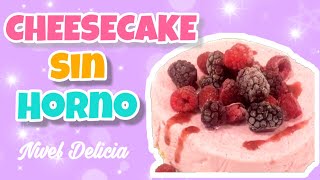 Cheesecake de FRAMBUESA o Frutos rojos 🥧 Pay de QUESO y frambuesa SIN HORNO  Nivel Delicia [upl. by Cherilynn]