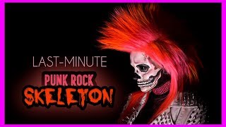 LAST MINUTE SKULL HALLOWEEN MAKEUP TUTORIAL [upl. by Eedolem]