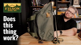 Filson Duffle Hybrid Backpack Review  Does this thing work [upl. by Chamberlin451]