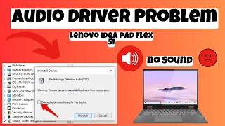 How to Fix Audio problem Lenovo idea pad flex 5i  Audio Drivers Not Working [upl. by Eniak]