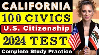 California US Citizenship Test 2024 2x Answer Civics 100 Question Exam ciudadania americana [upl. by Weirick]