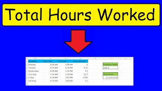 How To Calculate The Total Hours Worked In Excel [upl. by Archambault]