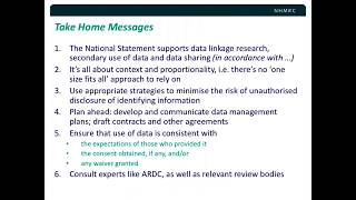 Data management in the NHMRCs revised National Statement on Ethical Conduct in Human Research [upl. by Hurlow]