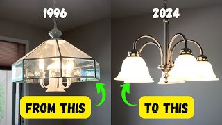 How to Replace and Old Chandelier With a Modern Light Fixture [upl. by Hastings]