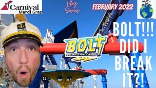 BOLT The Ultimate Sea Roller Coaster FUNDERSTRUCK Carnival Mardi Gras Vlog Series  February 2022 [upl. by Fara324]