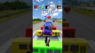 NOOB vs PRO vs HACKER vs HEROBRINE Car Jump Challenge 9 🤯 🚗 shorts beamngdrive [upl. by Kcirdnekal]