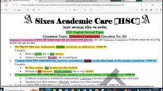 HSC English 2nd Paper Sentence Connectors [upl. by Hernardo]