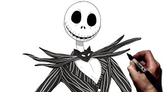 How to Draw Jack Skellington  Step By Step  Nightmare Before Christmas [upl. by Robyn744]