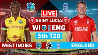 West Indies vs England 5th T20 Live Scores  WI vs ENG 5th T20 Live Scores amp Commentary [upl. by Esinert429]