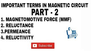 2 MAGNETOMOTIVE FORCEMMF RELUCTANCE PERMEANCE RELUCTIVITY  IMP TERMS IN MAGNETIC CIRCUIT [upl. by Ricardo]