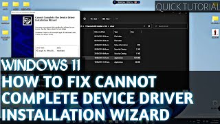 How to fix driver quotinstall failedquot error  Cannot complete the device installation wizard [upl. by Joung]