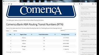 How To Find Comerica Bank Routing Number [upl. by Dumm]