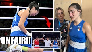 Boxer Makes Female Angela Carini QUIT in 46 Seconds After HARD BLOWS 2024 Paris Olympics [upl. by Carlton]