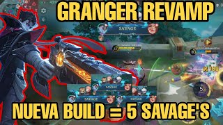 EL REVAMP DE GRANGER ESTA ROTO  5 SAVAGES  NUEVA BUILD  MOBILE LEGENDS  ismakh3 [upl. by Sutniuq]