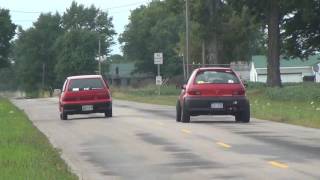 Geo Metro 3 Cylinder Cars Drag Racing [upl. by Nickey987]