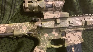 How to paint an airsoft gun  Multicam skull camouflage Stencils  Call of Duty [upl. by Blynn]