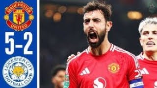 Highlight Manchester united vs Leicester City EFL Cup [upl. by Dnarb]