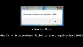 Fix GTA IV Seculauncher Failed to start application 2000 [upl. by Eudosia420]