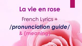 Easy Lyrics La vie en rose Edith Piaf [upl. by Yrrol]