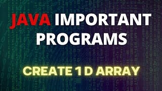 Array Program in java javaprogramming java [upl. by Aicemak]