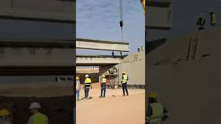 Installing Girder everyone subscribers ofw construction heavyequipment girder crane [upl. by Noremmac]