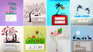 50 Switch board painting and sticker ideas  best switchboard sticker painting photo tips [upl. by Yecnay421]