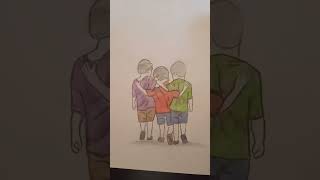 Best friends drawing easy Easy friend drawing trending art friendship drawing easy drawing art [upl. by Jori]