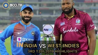 INDIA VS WEST INDIES 2019 3RD T20I MATCH HIGHLIGHTS [upl. by Nirroc]