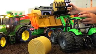 BRUDER TRACTOR Toys FARMING for Children ♦ Bruder JOHN DEERE Bruder DEUTZ Heuernte [upl. by Cornel433]