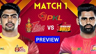 Pro Kabaddi 2024  Match 1  Telugu Titans Vs Bengaluru Bulls Preview  PKL Starting 7 amp Predictions [upl. by Fezoj392]